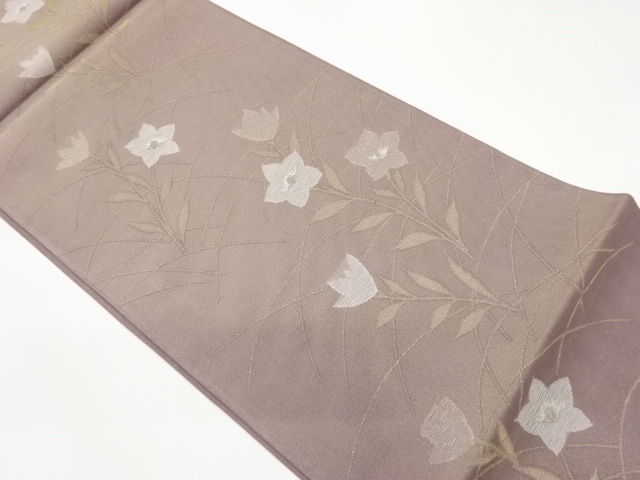 JAPANESE FUKURO OBI FOR SUMMER / WOVEN BALLOON FLOWER